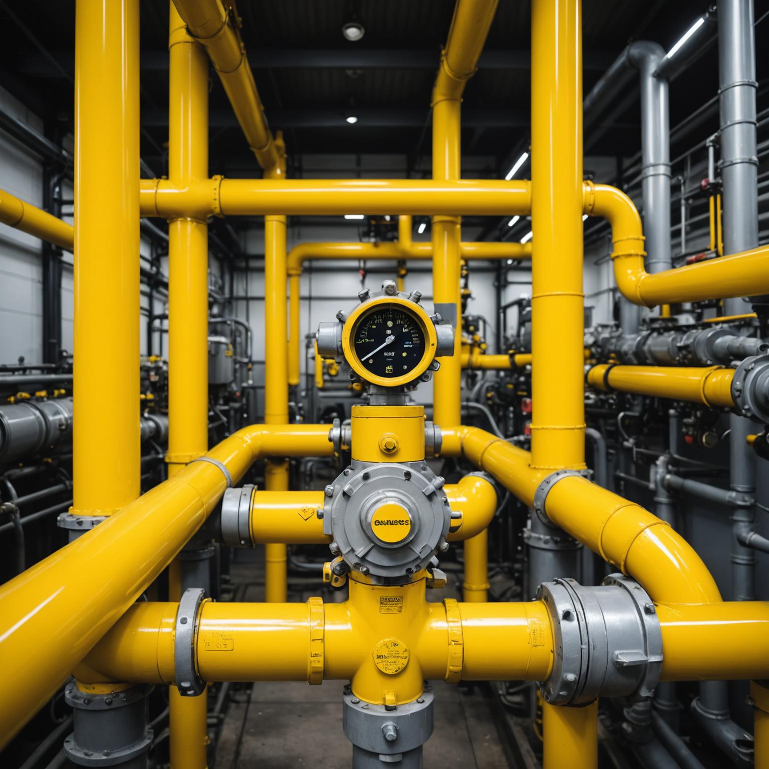 Technician inspecting a gas supply line with detection equipment
